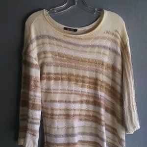 Nic + Zoe Asymmetrical White Sweater - Size PL